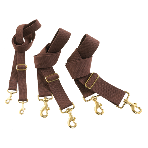 Heavy duty shoulder straps available in three widths, and made from solid brass and durable webbed cotton.